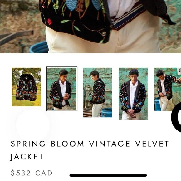 🌸 Perte d’Ego Spring Bloom Vintage Velvet Jacket - Picture 5 of 5